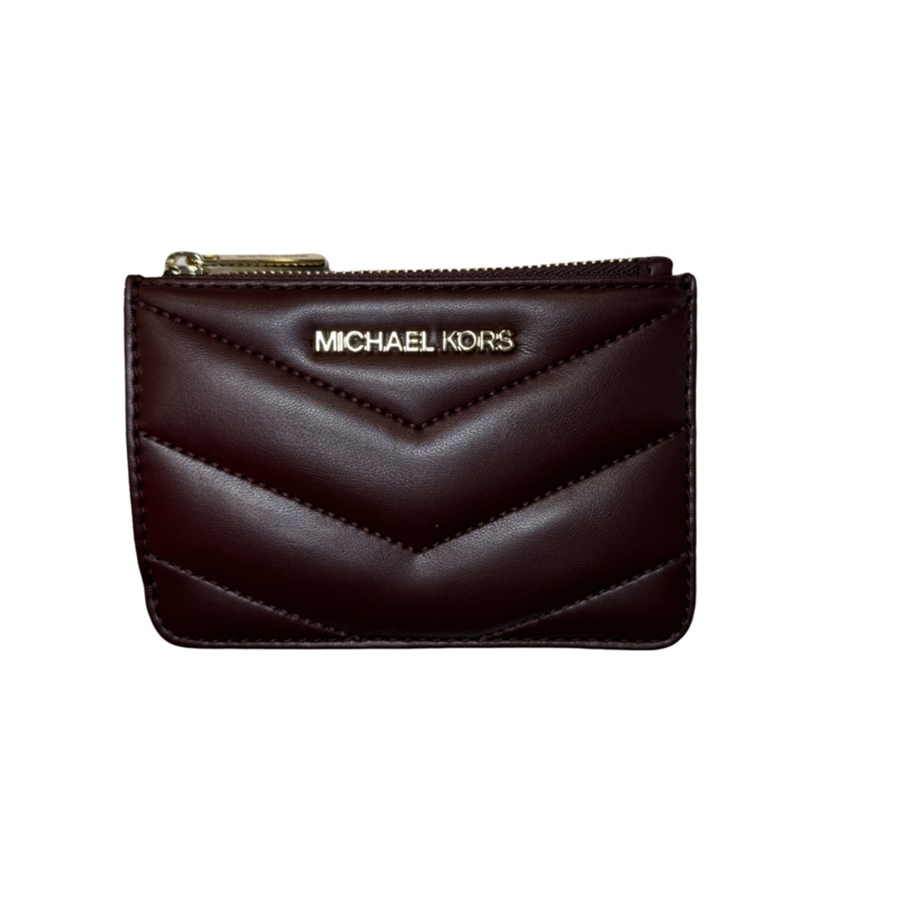 Michael Kors Jet Set Travel Oxblood Coin Pouch w/ ID NWT